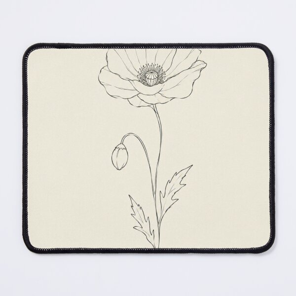 Item preview, Single Poppy Stem | Minimalist Line Art Botanical Print designed and sold by Zaramodo.