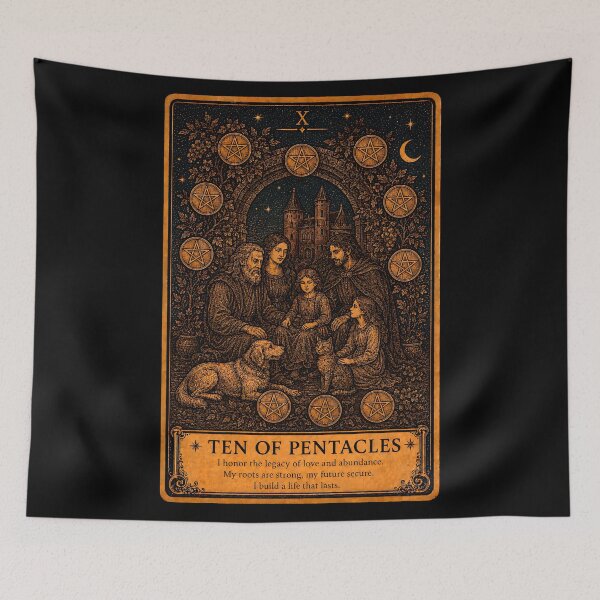 Item preview, Ten of Pentacles Tarot Card - Wealth & Lasting Prosperity Art designed and sold by ArcanaAbsolute.