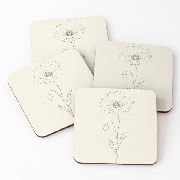 Item preview, Single Poppy Stem | Minimalist Line Art Botanical Print designed and sold by Zaramodo.