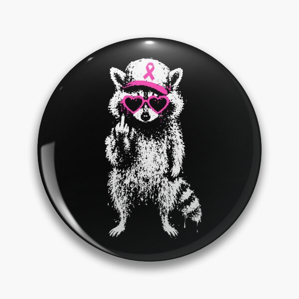 Item preview, Funny Racoon Breast Cancer T-Shirt, Pink Ribbon Racoon Tee, Cute Racoon designed and sold by gidel-sales.