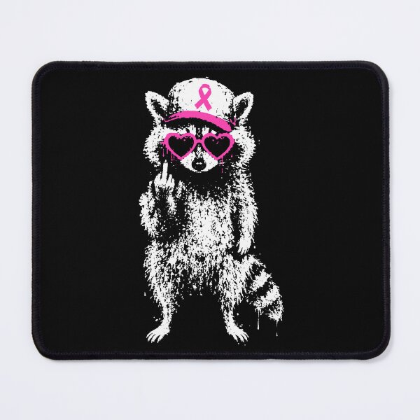 Item preview, Funny Racoon Breast Cancer T-Shirt, Pink Ribbon Racoon Tee, Cute Racoon designed and sold by gidel-sales.