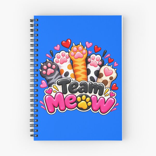Item preview, Team Meow – Cute Colorful Cat Paws & Hearts Design designed and sold by IMuDesigner.