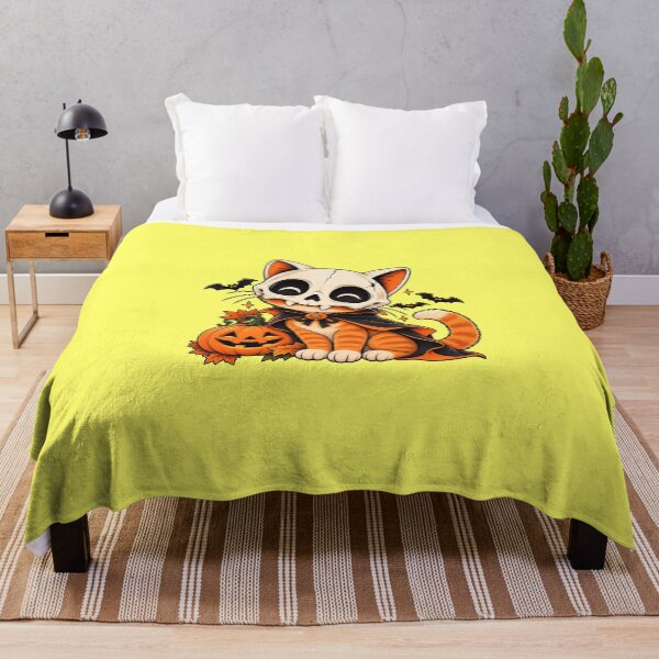 Item preview, Cute Halloween Skeleton Cat With Pumpkin designed and sold by Mirsh-design.