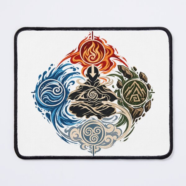 Item preview, Elemental Balance – Four Elements Air Water Earth Fire Meditation Vintage Graphic designed and sold by mocci10.