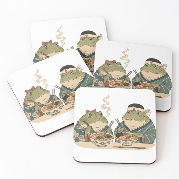 Item preview, Cute Frog Eating Japanese Ramen designed and sold by Litely.