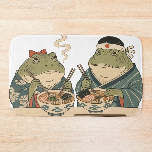 Item preview, Cute Frog Eating Japanese Ramen designed and sold by Litely.