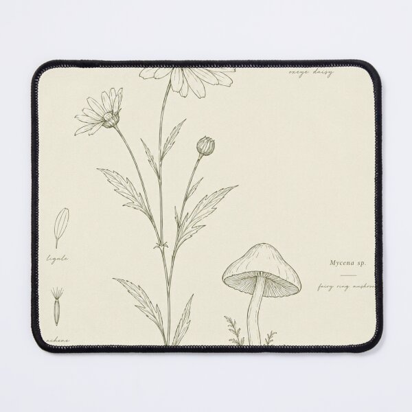Item preview, Pressed Wildflower & Mushroom Study | Cottagecore Herbarium Print designed and sold by Zaramodo.