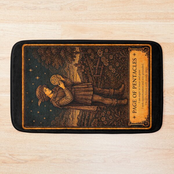 Item preview, Page of Pentacles Tarot Card - Opportunity & New Beginnings Illustration designed and sold by ArcanaAbsolute.