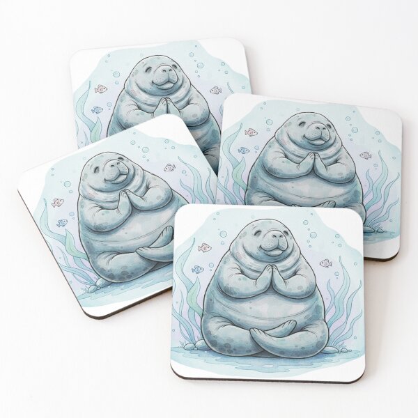 Item preview, Watercolor Manatee Yoga Time designed and sold by Litely.