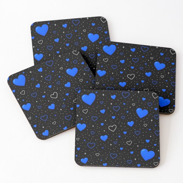 Item preview, Blue Hearts & Starlight Pattern – Romantic Night Sky Design designed and sold by IMuDesigner.