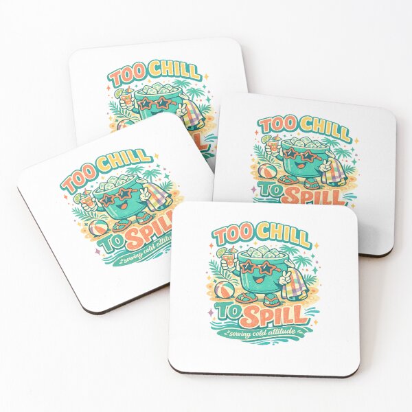 Item preview, Too Chill to Spill Serving Cold Attitude Funny Beach Summer Retro Art Design designed and sold by inkoutninja.