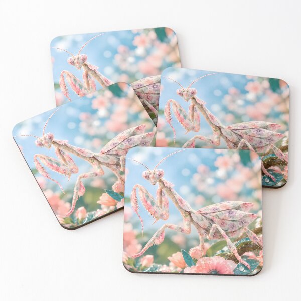 Item preview, Dreamy Orchid Mantis Floral Watercolor Camouflage Art designed and sold by zenjiinspired.