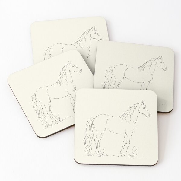 Item preview, Standing Horse | Minimalist Continuous Line Art Print designed and sold by Zaramodo.