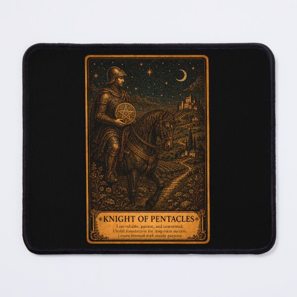 Item preview, Knight of Pentacles Tarot Card - Hard Work & Reliability Illustration designed and sold by ArcanaAbsolute.
