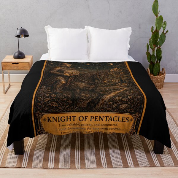 Item preview, Knight of Pentacles Tarot Card - Hard Work & Reliability Illustration designed and sold by ArcanaAbsolute.