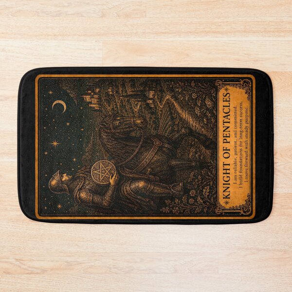 Item preview, Knight of Pentacles Tarot Card - Hard Work & Reliability Illustration designed and sold by ArcanaAbsolute.
