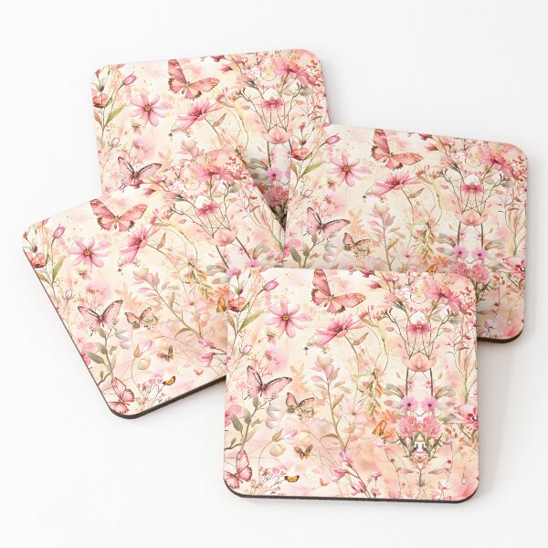Item preview, Blush Pink Butterfly Garden Floral Pattern designed and sold by Yeanishi.