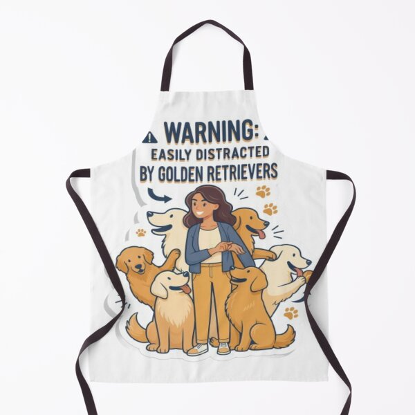 Item preview, Warning Easily Distracted By Golden Retrievers designed and sold by ClaussShop.