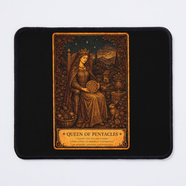 Item preview, Queen of Pentacles Tarot Card - Nurturing, Abundance & Practical Wisdom designed and sold by ArcanaAbsolute.