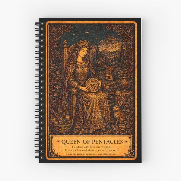 Item preview, Queen of Pentacles Tarot Card - Nurturing, Abundance & Practical Wisdom designed and sold by ArcanaAbsolute.