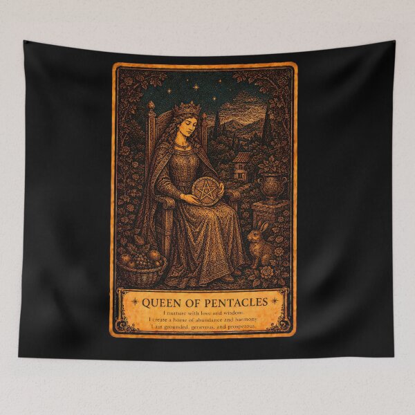 Item preview, Queen of Pentacles Tarot Card - Nurturing, Abundance & Practical Wisdom designed and sold by ArcanaAbsolute.
