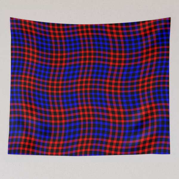 Item preview, Plaid Wavy Pattern Red Blue designed and sold by ArtbyDebbieC.