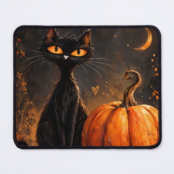 Item preview, Black Cat Halloween Art designed and sold by byMosia.