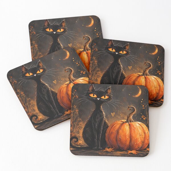 Item preview,  Black Cat Halloween Art designed and sold by byMosia.