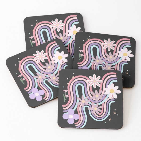 Item preview,  Retro Pastel Daisy Rainbow Waves | 70s Aesthetic Floral Pattern designed and sold by Aisha Reda.