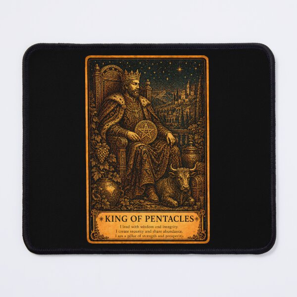 Item preview, King of Pentacles Tarot Card - Wealth, Success & Leadership Illustration designed and sold by ArcanaAbsolute.