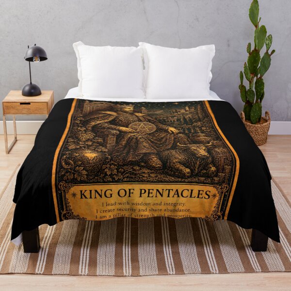 Item preview, King of Pentacles Tarot Card - Wealth, Success & Leadership Illustration designed and sold by ArcanaAbsolute.