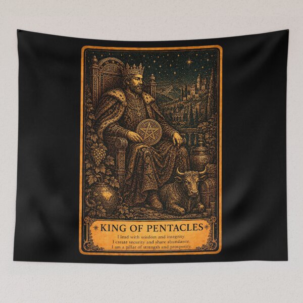 Item preview, King of Pentacles Tarot Card - Wealth, Success & Leadership Illustration designed and sold by ArcanaAbsolute.