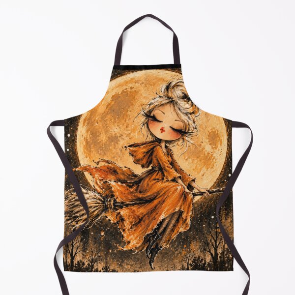 Item preview, Moonlit Witch Flight – Whimsical Halloween Art designed and sold by byMosia.