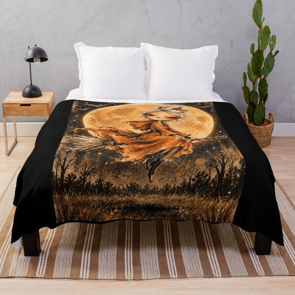 Item preview, Moonlit Witch Flight – Whimsical Halloween Art designed and sold by byMosia.