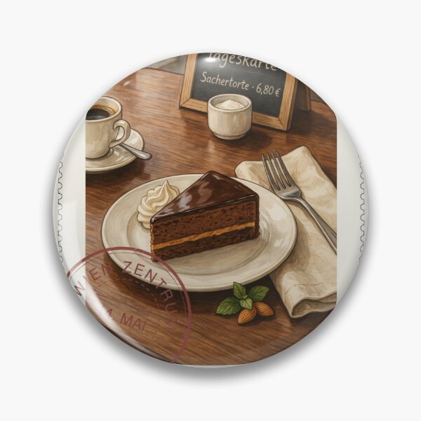 Item preview, Vienna Sachertorte Café Moment — Austrian Dessert Art designed and sold by stickercuffs.