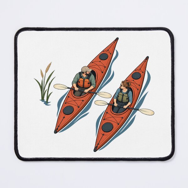 Item preview, Kayaking Friends Pausing Beside the Reeds designed and sold by ninov94.