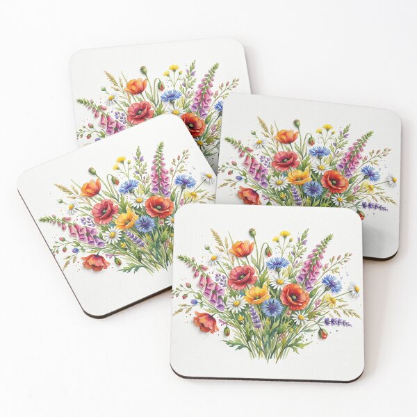 Item preview, Summer Botanical Bouquet - Vibrant Wildflower Meadow Watercolor Art designed and sold by robertronda1.