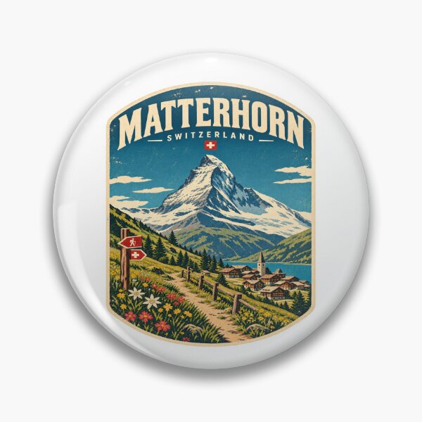 Aperçu de l'œuvre T-shirt vintage Matterhorn Switzerland Travel Mountain – Design aventure dans les Alpes de Zermatt créée et vendue par Globalcitytees.