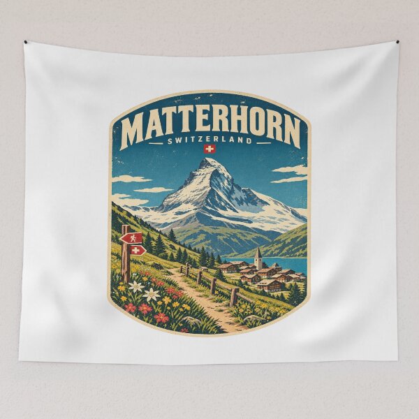 Item preview, Matterhorn Switzerland Vintage Travel Mountain Shirt – Zermatt Alps Adventure Design designed and sold by Globalcitytees.