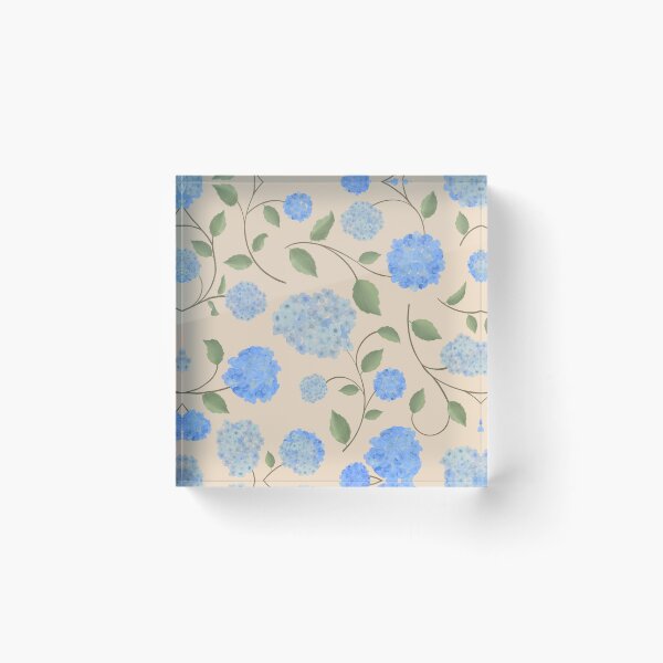 Item preview, Blue Hydrangeas Cottage Garden Floral Vine Minimalist-Blush Background designed and sold by The Flying Bunny Studio.