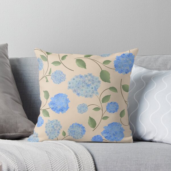 Item preview, Blue Hydrangeas Cottage Garden Floral Vine Minimalist-Blush Background designed and sold by The Flying Bunny Studio.