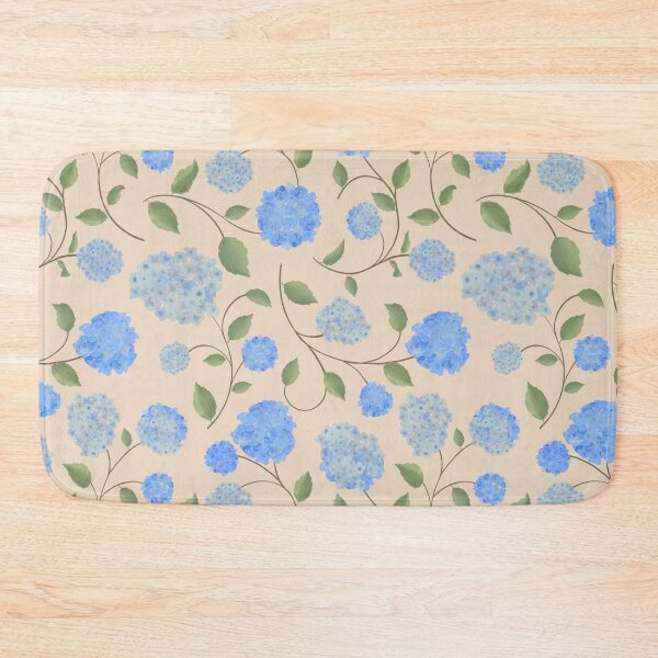 Item preview, Blue Hydrangeas Cottage Garden Floral Vine Minimalist-Blush Background designed and sold by The Flying Bunny Studio.