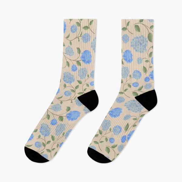 Item preview, Blue Hydrangeas Cottage Garden Floral Vine Minimalist-Blush Background designed and sold by The Flying Bunny Studio.