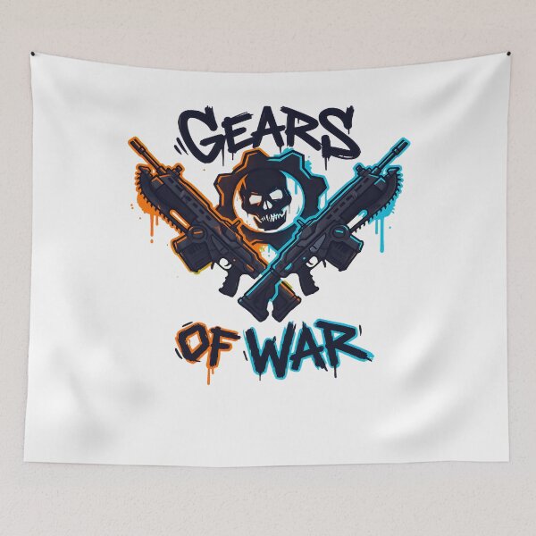 Item preview, Gears of War Graffiti Guns Skull Gaming  designed and sold by PillowPaws.