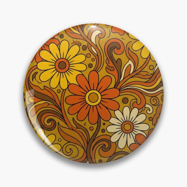 Item preview, Groovy 70s Retro Flower Power Daisy Pattern designed and sold by ShivCraftStudio.