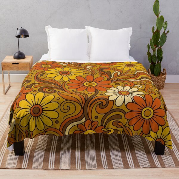 Item preview, Groovy 70s Retro Flower Power Daisy Pattern designed and sold by ShivCraftStudio.