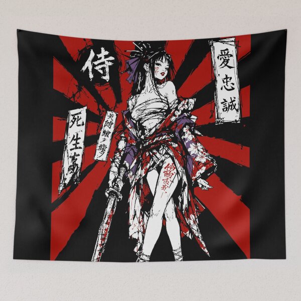 Item preview, Japanese Dark Anime Girl Samurai Spirit designed and sold by OniricaDesign.