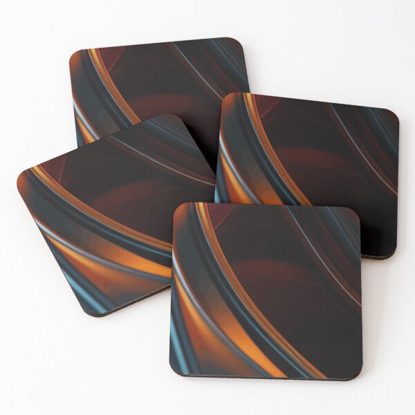 Item preview, Metallic Orange and Blue Curved Flow Abstract designed and sold by haydenhanson.