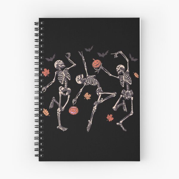 Item preview, Dancing Skeletons Halloween Pumpkins Autumn Leaves Spooky Vintage Graphic designed and sold by leoniejonk.