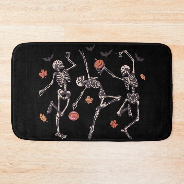 Item preview, Dancing Skeletons Halloween Pumpkins Autumn Leaves Spooky Vintage Graphic designed and sold by leoniejonk.